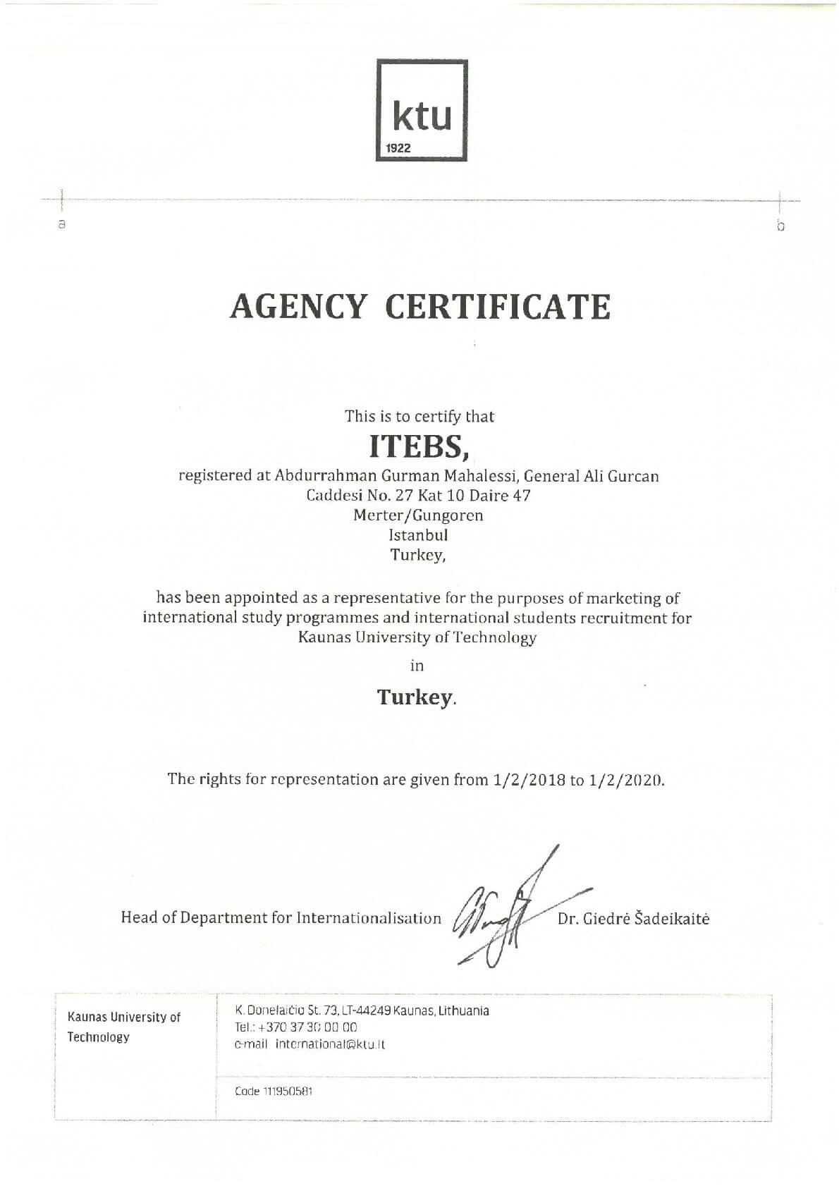 temsilcilik sertfikası temsilcilik sertfikası