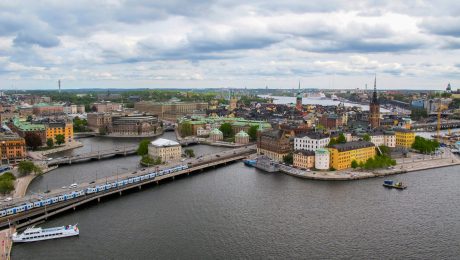 Stockholm Gamla Stan'ın havadan görünümü, İsveç
