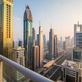 Dubai şehir merkezi gökdelenlerinin havadan görünümü, BAE
