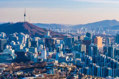 Beautiful Architecture building cityscape in Seoul city