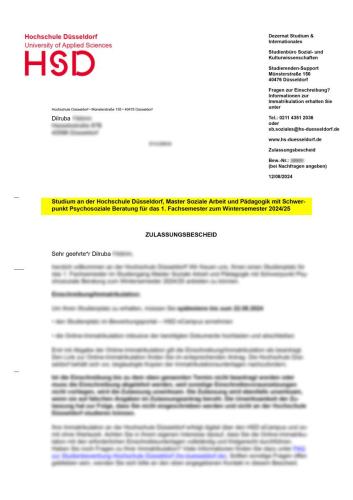Hochschule Düsseldorf University Soziale Arbeit und Pädagogik mit Schwer Master Kabulü